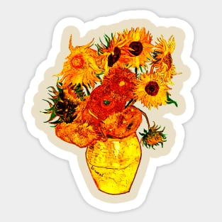 Cool Tees Club Art and Culture Van Gogh Sunflower Graphic T-Shirt Sticker